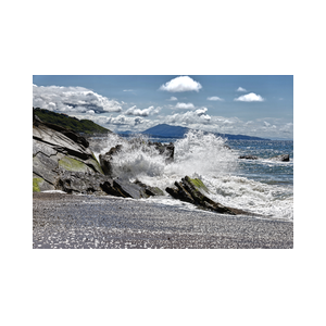 Woelige zee aan de Baskische kust