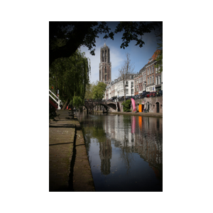 De Domtoren en de Oudegracht in Utrecht